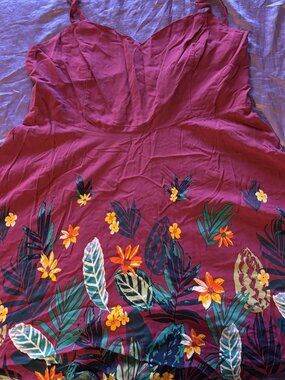 Old Navy Pink Floral Hawaiian Dress XXL Tropical Summer Sundress